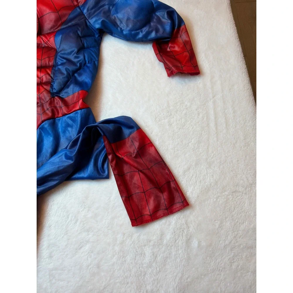 Marvel Spider-Man Muscle Chest Costume Kids Small Red Blue Jumpsuit with Mask